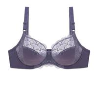 HLYLDL Minimizer Bras for Women Full Coverage Underwire Plus Size Sheer Lace See Through Lifting Bra for Heavy Breast