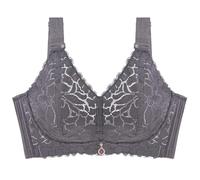 HLYLDL Women Ultra Soft Lace Bras Full Coverage No Underwire Plus Size Bra, Lifting Comfort Bra for Everyday Wear. Purple-Gray