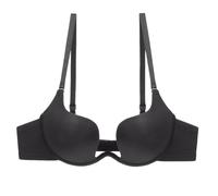 HLYLDL Women's Deep U Multi-Way Underwire Push Up Convertible Low Cut Plunge Bra Everyday Seamless Black