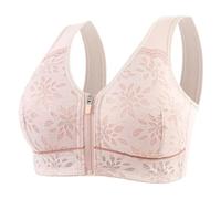 HLYLDL Women's Front Closure Lace Bra Wireless Push Up Everyday Bra Women Posture Smooth Back, pink, 50A