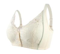 HLYLDL Women's Front Opening Plus Size Lace Bra, Gathering Bra, Thin Cup Wireless Bra Everyday Sleep Bras