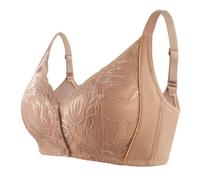 HLYLDL Women's Front Opening Plus Size Lace Bra, Gathering Bra, Thin Cup Wireless Bra Everyday Sleep Bras