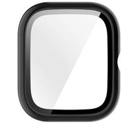 HLZCMWI Watch Cover with Integrated Clear Tempered Glass Screen, Black | Integrated Case and Screen Cover, Tempered Glass Front, Model-Specific Form with Accessible Side Watch Control