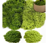 HLziy 100g Fake Moss, Faux Plants Artificial Moss for Indoor Plant Pots, Crafts, Decor, Model Making, Landscaping & More(50g Light Green + 50g Dark Green)