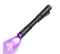 HLziy 395nm UV Torch, Ultraviolet Flashlight, LED Pen Torch Mini Flashlight Super Small Pocket Clip, Powered by 2 AAA Battery (not Included), Black Light Detector for Pet Urine Invisible Stain
