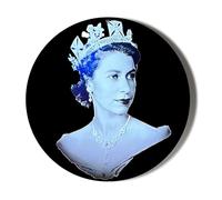 HM Queen Elizabeth Coronation - Remembering Queen Elizabeth 38mm SMALL ROUND FRIDGE MAGNET to mark death of HM Queen Elizabeth II 1926-2022