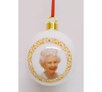 HM Queen Elizabeth II In Loving Memory Bauble 7 cm Fine Bone China Gift Boxed Commemorative Tribute Hand Decorated UK