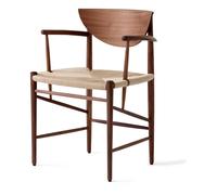 HM4 Drawn Wooden Chair with Armrests Walnut one size