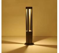 HMAKGG Bollard Lights Outdoor, 80CM Post Lights Mains Powered, IP65 Waterproof, Warm White, 10W Modern Cylinder Garden Path Light Aluminum, for Terrace Pedestal Pathway Lighting, Anthracite