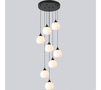 HMASNSEIY 3/5/8/12 Ball LED Chandelier, Staircase Pendant Light, Long Hanging Lights, Adjustable Length Chandeliers, Ceiling Lights in The Villa, Stairwells and Living Room,8 Heads-8 Heads(8 Heads)