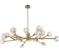 HMASNSEIY Chandeliers, Crystal Sputnik Chandelier Modern Pendant Light 9 12 15 18 Lights Mid Century Gold Ceiling Light Fixtures Compatible with Dining Room Bedroom Living Room G9 Bulbs(18 head)