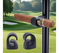 HMAZAE Magnetic Cigar Holder for Golf Cart, 2 Pack Universal Cigar Clip with Strong Magnet, Elasticity Silicone Stogie Accessories for Golfing Fishing Camping, Perfect Gifts for Men (Black)
