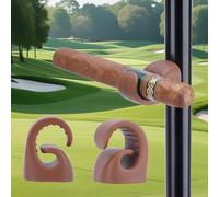 HMAZAE Magnetic Cigar Holder for Golf Cart, 2 Pack Universal Cigar Clip with Strong Magnet, Elasticity Silicone Stogie Accessories for Golfing Fishing Camping, Perfect Gifts for Men (Brown)