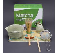 HMAZAE Matcha Whisk Set, 8pcs Matcha Set Ceremonial Grade Matcha Kit Includes Bowl with Spout/Whisk Holder/Bamboo Whisk/Bamboo Scoop/Spoon/Sifter, Gift for Macha Lovers to Enjoy Making Tea