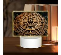 HMBGFW Ancient Egyptian Compass Rectangle Acrylic Night Light, Nightlights with 3 Light Modes,USB Port, Perfect for Bedrooms and Bathrooms
