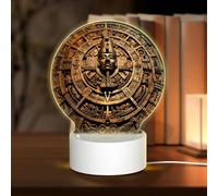 HMBGFW Ancient Egyptian Compass Round Acrylic Night Light, Nightlights with 3 Light Modes,USB Port, Perfect for Bedrooms and Bathrooms