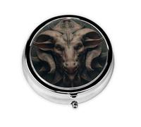 HMBGFW Ancient statues Travel Round Pill Organizer, Compact Daily Medicine Organizer, Portable Metal Pill Box with 3 Compartments