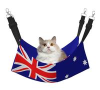 HMBGFW Australian Flag Reversible Cat Hanging Hammock Soft Breathable Pet Cage Hammock with Double Sided Hanging Bed for Small Dogs Rabbits