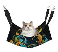 HMBGFW Beautiful Blooming Mandala Reversible Cat Hanging Hammock Soft Breathable Pet Cage Hammock with Double Sided Hanging Bed for Small Dogs Rabbits