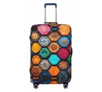 Hmbgfw Beautiful Cosmetic Case Travel Luggage Cover Suitcase Protector Fits 18-32 Inch Suitcase Travel Accessories, Black, L