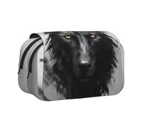 HMBGFW Black wolf's head Cute Big Capacity Pencil Pen Case Office Large Storage High Capacity Bag Box Organizer