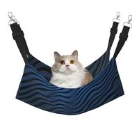 HMBGFW Blue Wave Pattern Reversible Cat Hanging Hammock Soft Breathable Pet Cage Hammock with Double Sided Hanging Bed for Small Dogs Rabbits