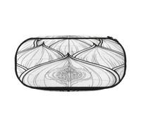 HMBGFW budding lotus flower Cute Pencil Case-Pink and Black Pencil Bag, Full Print Design, 300D Oxford Cloth