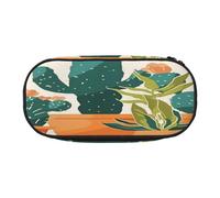 HMBGFW Cartoon Cactus Cute Pencil Case-Pink and Black Pencil Bag, Full Print Design, 300D Oxford Cloth