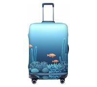 Hmbgfw Cartoon Underwater World Travel Luggage Cover Suitcase Protector Fits 18-32 Inch Suitcase Travel Accessories, Black, L