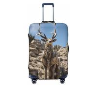 Hmbgfw Deer On The Cliff Travel Luggage Cover Suitcase Protector Fits 18-32 Inch Suitcase Travel Accessories, Black, M