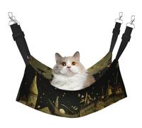 HMBGFW Dream Castle Reversible Cat Hanging Hammock Soft Breathable Pet Cage Hammock with Double Sided Hanging Bed for Small Dogs Rabbits