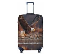 HMBGFW Durable Luggage Cover, Suitcase Covers For Luggage, Luggage Protector With Full Print Design, Ideal For Travel Towering Mountain Peaks, The Eagle On The Lake, XL