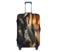 HMBGFW Durable Luggage Cover, Suitcase Covers For Luggage, Luggage Protector With Full Print Design, Ideal For Travel Towering Mountain Peaks, The Waiting Cat, XL