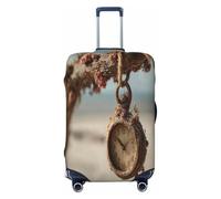 HMBGFW Durable Luggage Cover, Suitcase Covers For Luggage, Luggage Protector With Full Print Design, Ideal For Travel City In The Rain, Vintage Clock, M