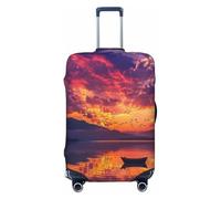 HMBGFW Durable Luggage Cover, Suitcase Covers For Luggage, Luggage Protector With Full Print Design, Ideal For Travel The Lynx Of The Grassland, Sunset Glow, M