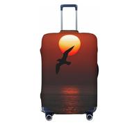 HMBGFW Durable Luggage Cover, Suitcase Covers For Luggage, Luggage Protector With Full Print Design, Ideal For Travel The Lynx Of The Grassland, Sunset And Birds, S