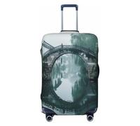 HMBGFW Durable Luggage Cover, Suitcase Covers For Luggage, Luggage Protector With Full Print Design, Ideal For Travel The Lynx Of The Grassland, Stone Bridge, S