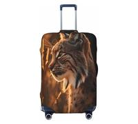 HMBGFW Durable Luggage Cover, Suitcase Covers For Luggage, Luggage Protector With Full Print Design, Ideal For Travel The Lynx Of The Grassland, The Lynx Of The Grassland, M