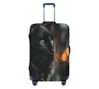 HMBGFW Durable Luggage Cover, Suitcase Covers For Luggage, Luggage Protector With Full Print Design, Ideal For Travel The Courtyard At Dusk, The Cat By The Window, L