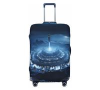Hmbgfw Fantasy Continent Travel Luggage Cover Suitcase Protector Fits 18-32 Inch Suitcase Travel Accessories, Black, L