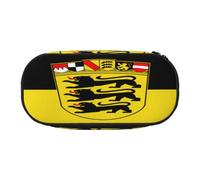 HMBGFW Flag of the State of Baden-Württemberg Cute Pencil Case-Pink and Black Pencil Bag, Full Print Design, 300D Oxford Cloth