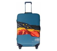 Hmbgfw German Flag Travel Luggage Cover Suitcase Protector Fits 18-32 Inch Suitcase Travel Accessories, Black, L