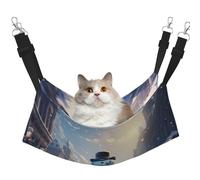 HMBGFW Giant Christmas Snowman on The Street Reversible Cat Hanging Hammock Soft Breathable Pet Cage Hammock with Double Sided Hanging Bed for Small Dogs Rabbits