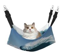 HMBGFW Giant Monsters in The Waves Reversible Cat Hanging Hammock Soft Breathable Pet Cage Hammock with Double Sided Hanging Bed for Small Dogs Rabbits