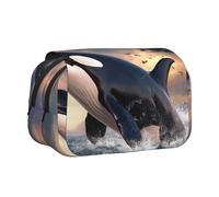 HMBGFW Jumping killer whales and birds of prey Cute Big Capacity Pencil Pen Case Office Large Storage High Capacity Bag Box Organizer