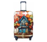 Hmbgfw Maple Leaf House Travel Luggage Cover Suitcase Protector Fits 18-32 Inch Suitcase Travel Accessories, Black, XL