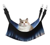 HMBGFW Misty Forest Reversible Cat Hanging Hammock Soft Breathable Pet Cage Hammock with Double Sided Hanging Bed for Small Dogs Rabbits