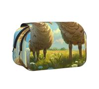 HMBGFW Mother Sheep and Little Sheep in the Meadow Cute Big Capacity Pencil Pen Case Office Large Storage High Capacity Bag Box Organizer