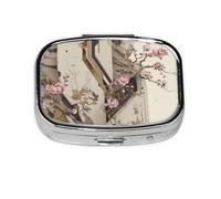 Hmbgfw Pill Organizer - Mini Medicine Pill Box With 2 Compartments, Perfect For Travel, Wallet, Or Pocket Use - Ideal Daily Pill Organizer For Easy Access And Lightweight Convenience - Ornate Floral