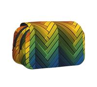 HMBGFW rectangular color blocking chart Cute Big Capacity Pencil Pen Case Office Large Storage High Capacity Bag Box Organizer